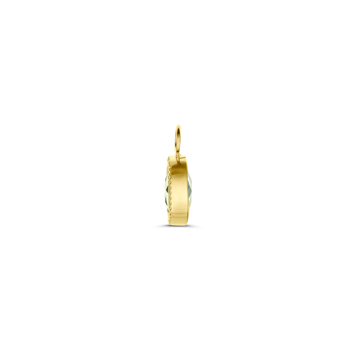 Ohrringanhänger grüne Amethyst 14K Gelbgold