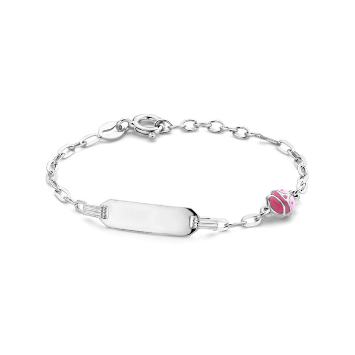 Gravurarmband Marienkäferplättchen 5,0 mm 11 + 2 cm Silber rhodiniert