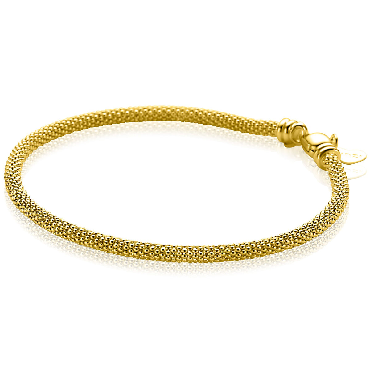 Armband aus vergoldetem Material mit feiner Mesh-Struktur und Karabinerverschluss