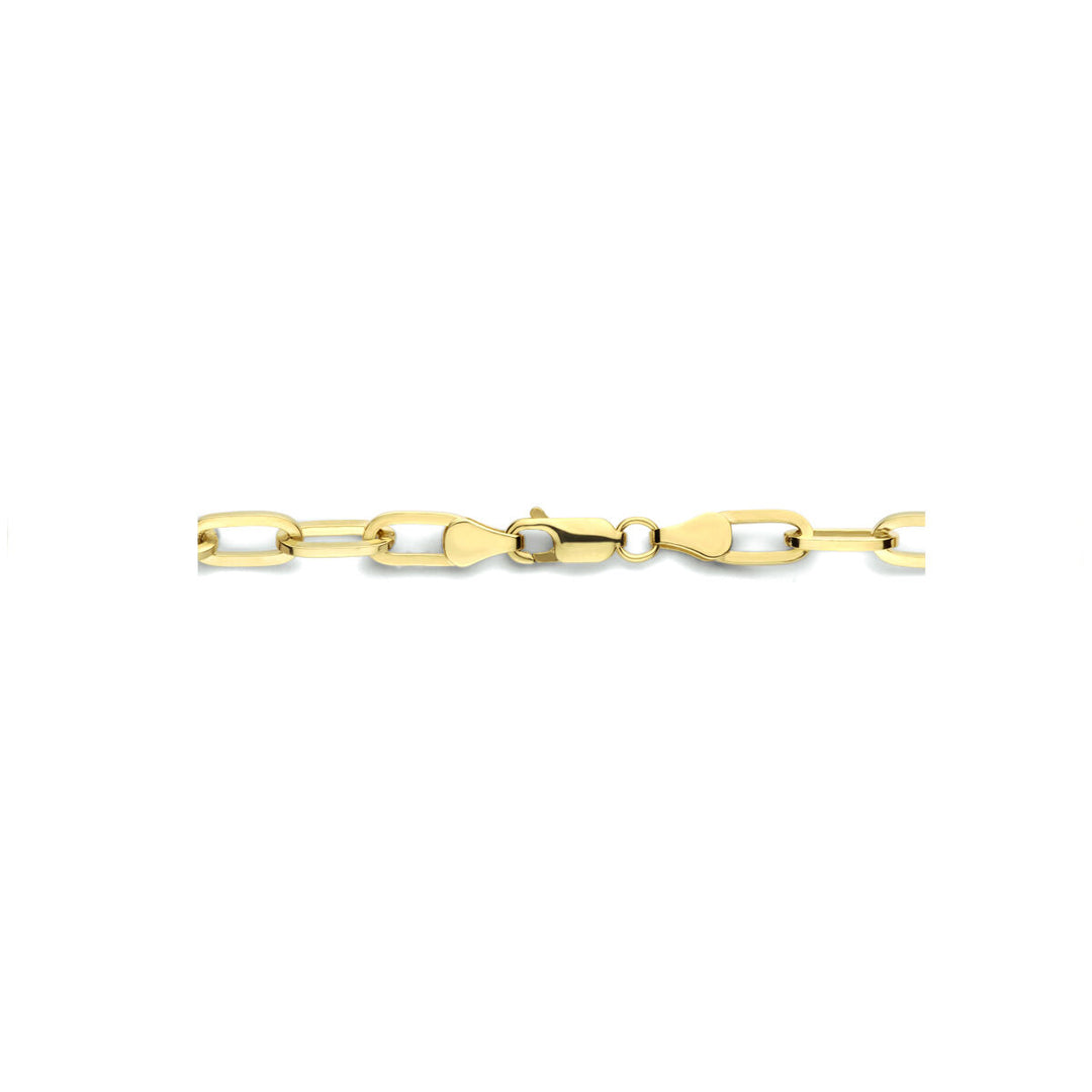 Halskette Büroklammer flach massiv 5,0 mm 45 cm Zilgold (Gelbgold mit Silberkern)