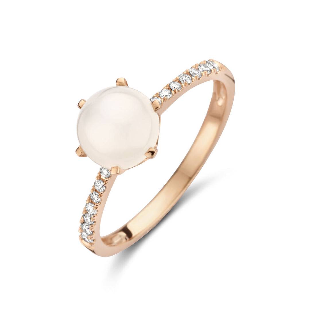 Ring Mondstein und Diamant 0.06ct H SI