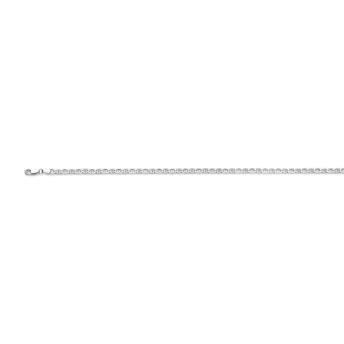 Ankerkette aus 3,8 mm weißem Silber mit klassischem Gliederdesign