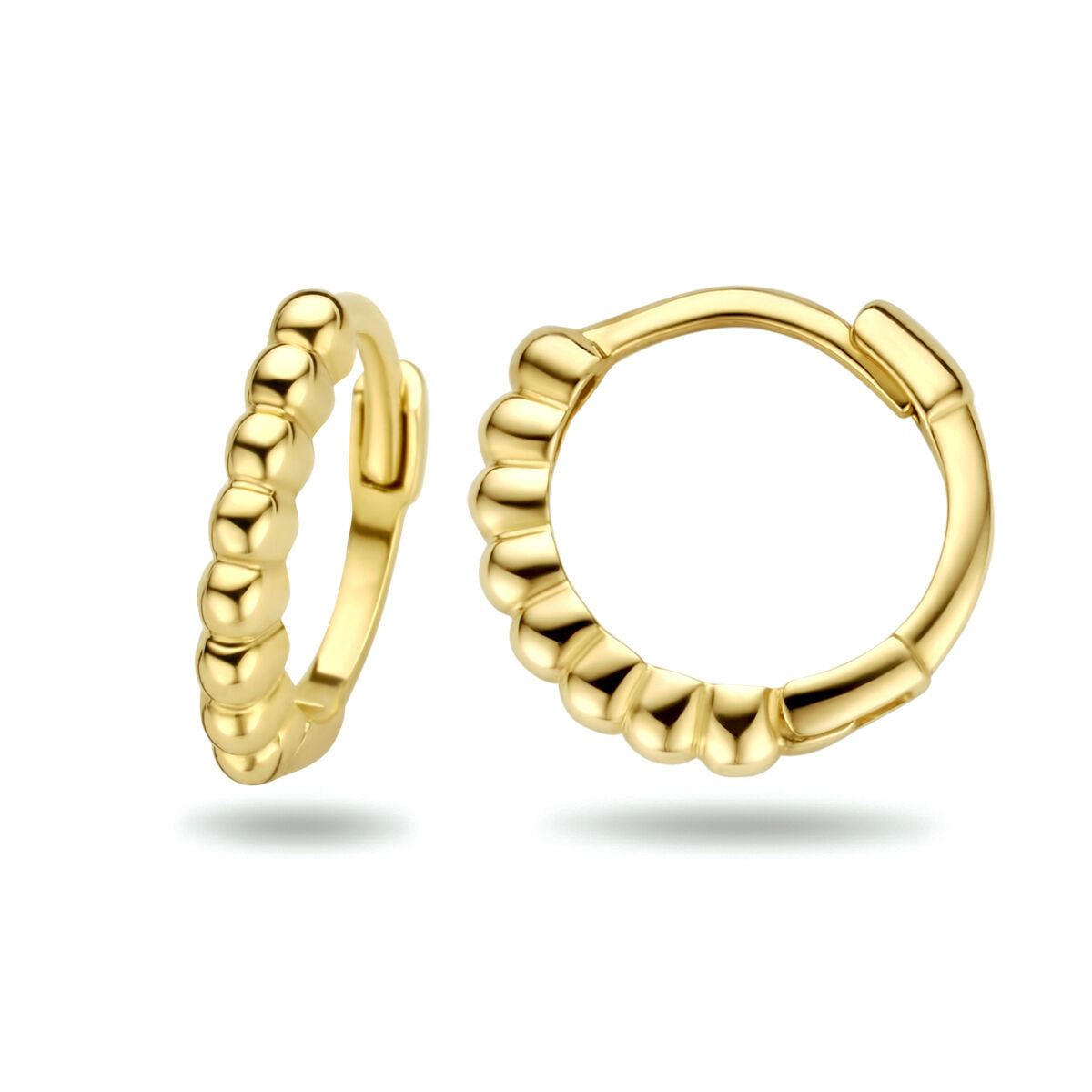 1Test Klappcreolen Kügelchen 14K Gelbgold