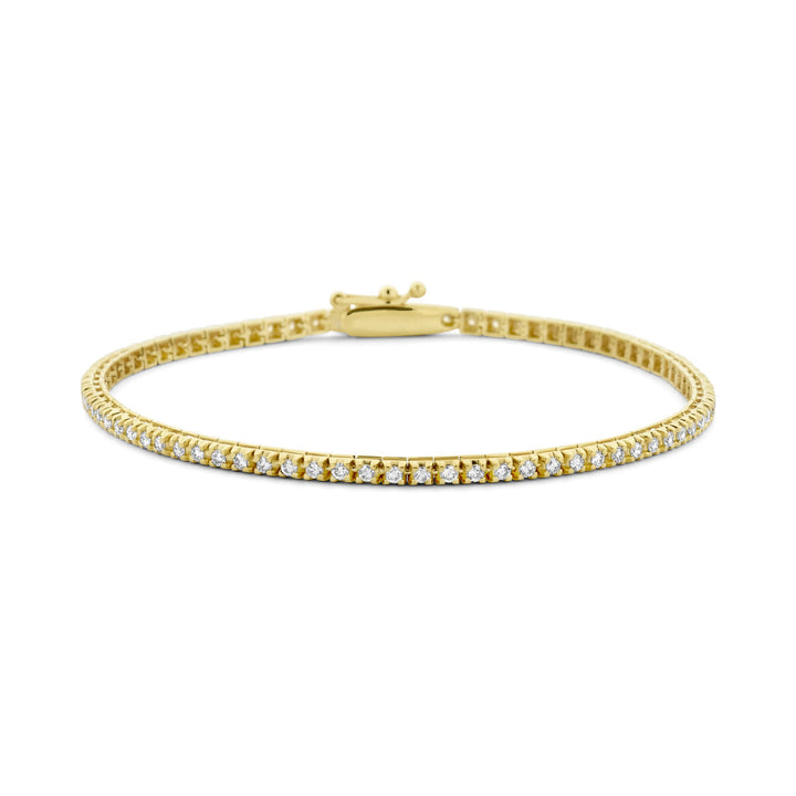 Tennisarmband, im Labor gezüchteter Diamant, 1,00 ct g, Si 2,0 mm, 17,5 cm, 14 K Gelbgold