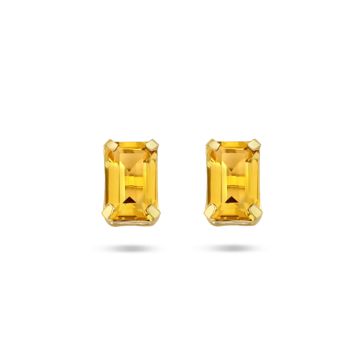 Ohrstecker aus 14K Gelbgold mit rechteckigen, gelben Citrinen