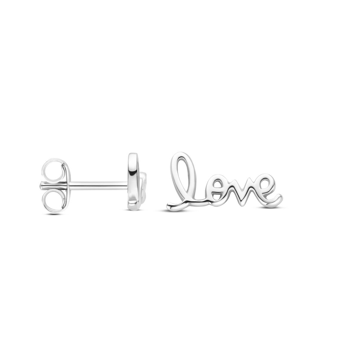 Ohrstecker Love 6 mm Silber rhodiniert