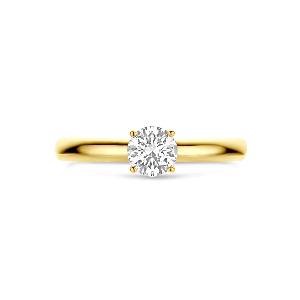 Goldener Damenring mit Labordiamant – 14k Gelbgold