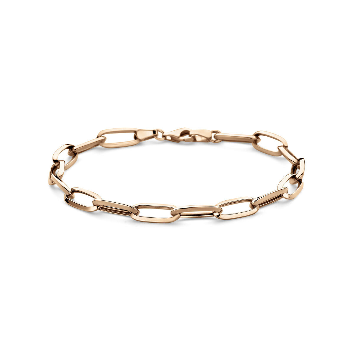 Armband aus 14K Roségold mit geschlossenen Gliedern, 5,8 mm breit und 19 cm lang