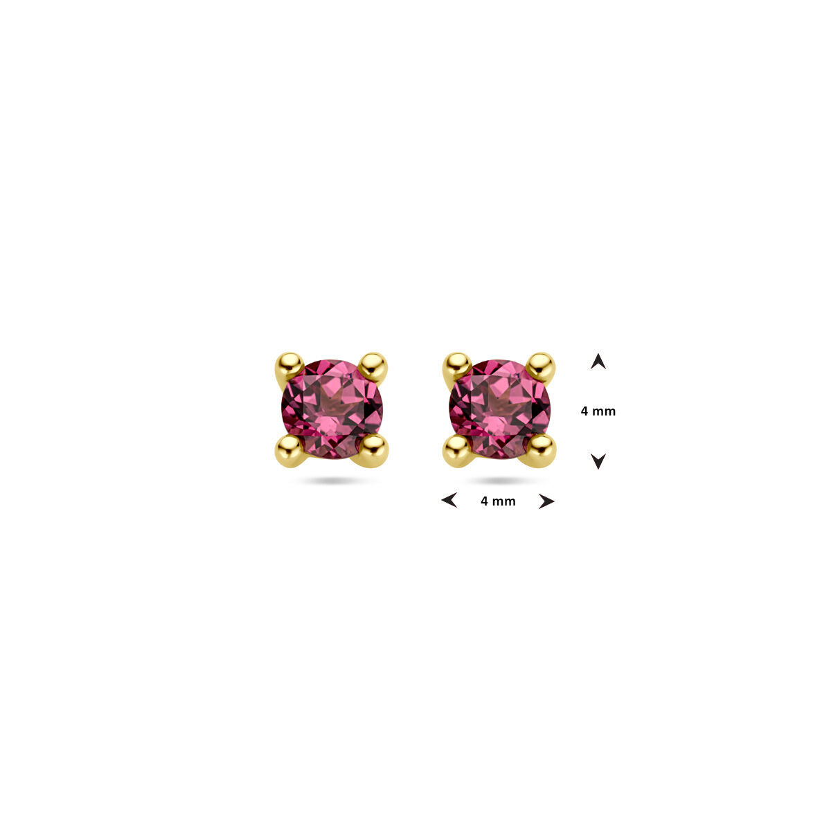Ohrstecker rosa Rhodolit 14K Gelbgold