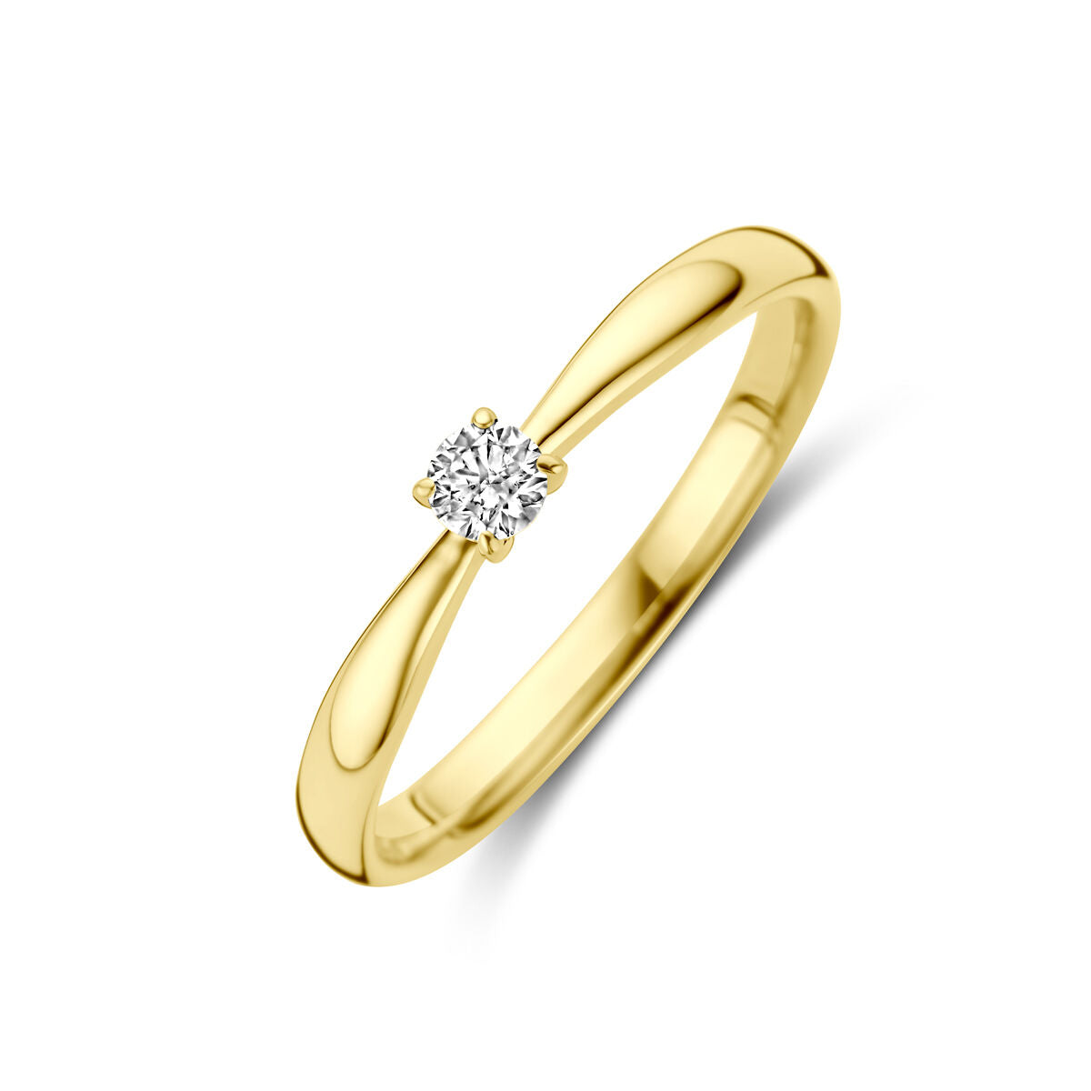Verlobungsring Diamant 0,10 ct H SI 14K Gelbgold