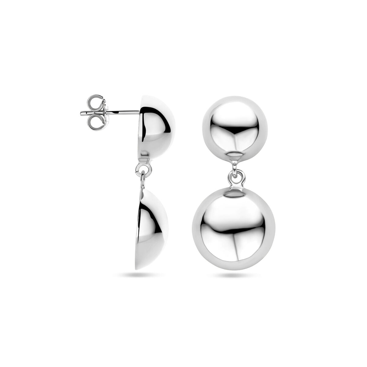 Ohrhänger halbkugel 31 mm rhodiniert Silber