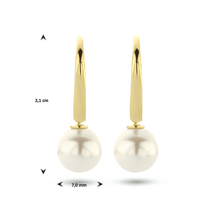 Ohrringe Perlenbrisur Haken 14K Gelbgold