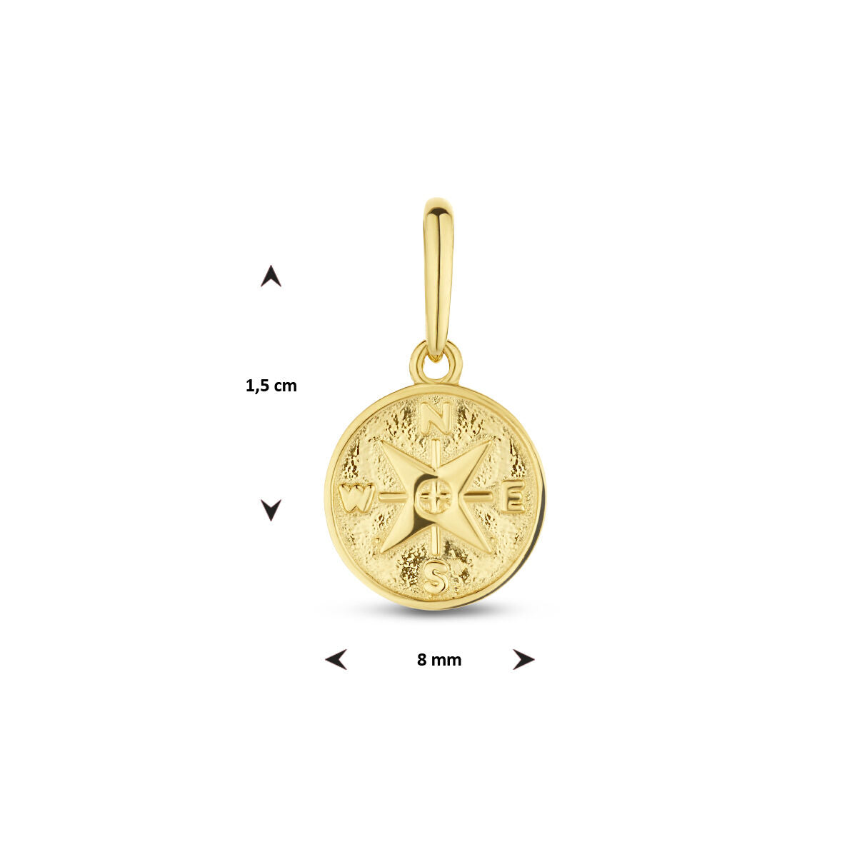 Anhänger Kompass 14K Gelbgold