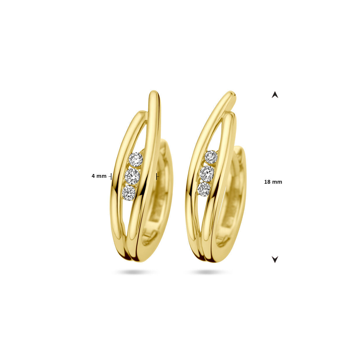 Ohrhänger Diamant 0,10 ct (2x 0,05 ct) H SI 14K Gelbgold