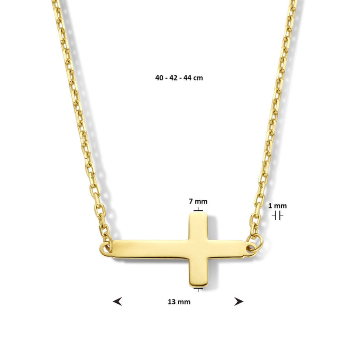 Gold Damenkette Kreuz 14K