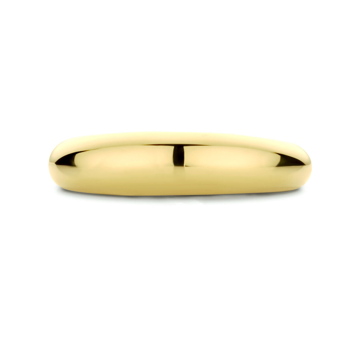 De Van der Kooij Collectie ring 14K geelgoud heeft een glanzend, glad en rond ontwerp met een tijdloze uitstraling, prachtig gefotografeerd tegen een effen witte achtergrond.