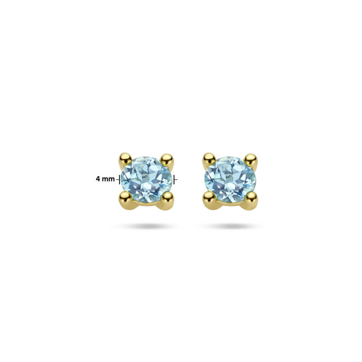 Ohrstecker Blautopas 14K Gelbgold