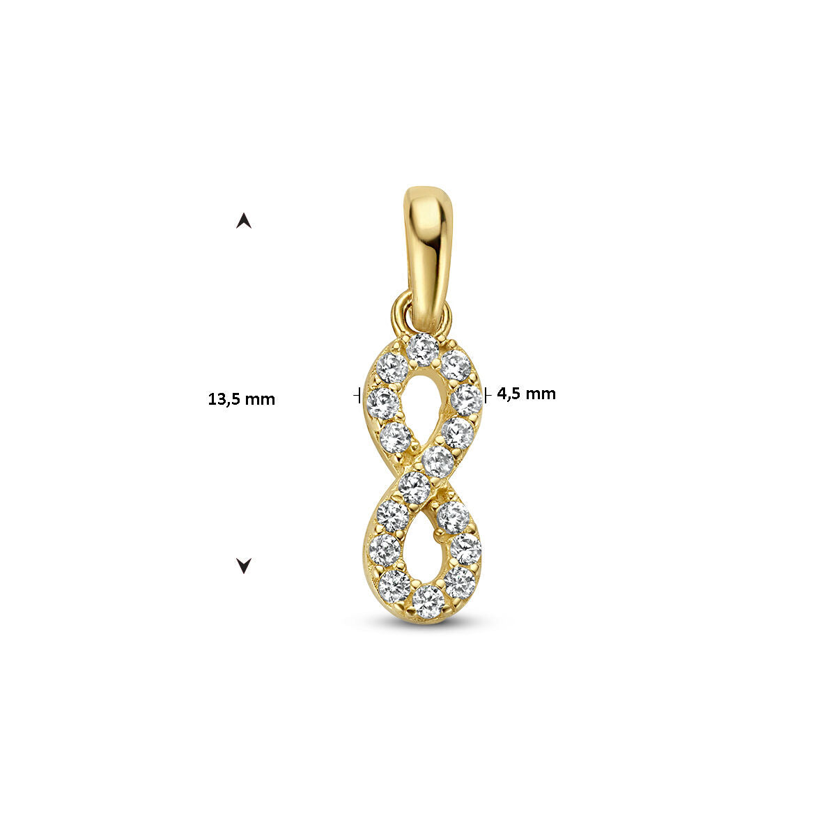 Anhänger Infinity Zirkonia 14K Gelbgold