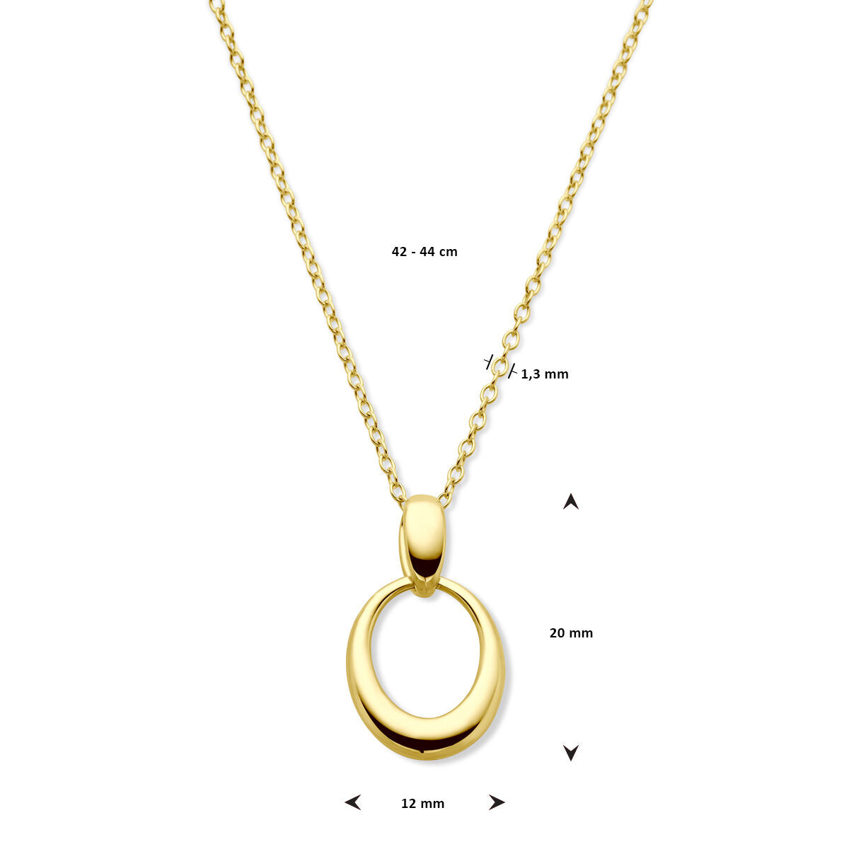 point zero Collier 42 - 44 cm 14K Gelbgold