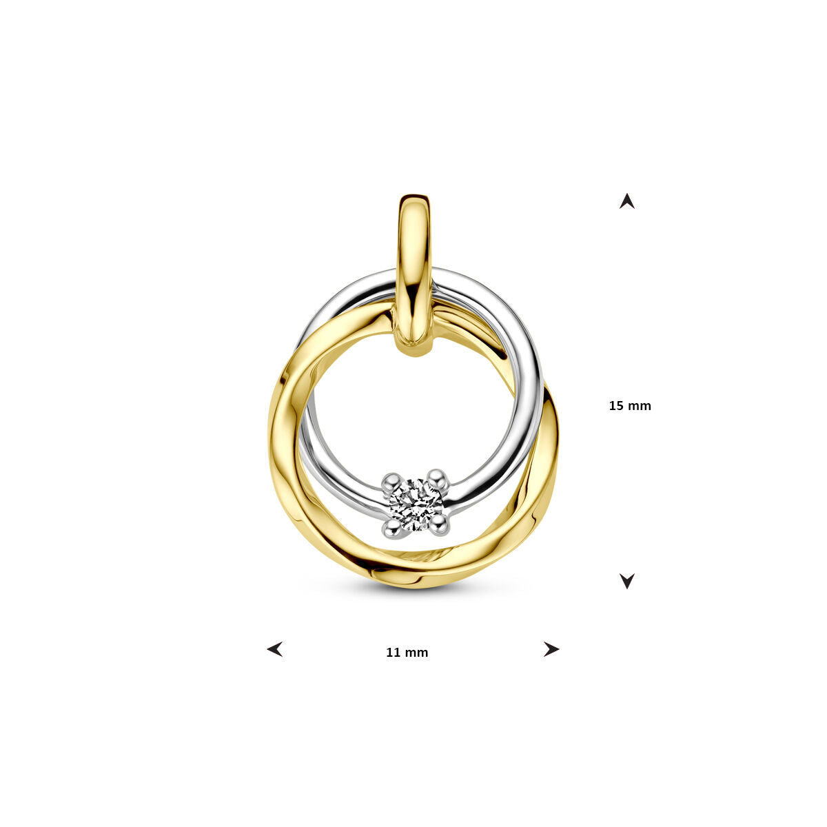 Anhänger Diamant 0,03 ct h si 14K Bicolor-Gold gelb/weiß