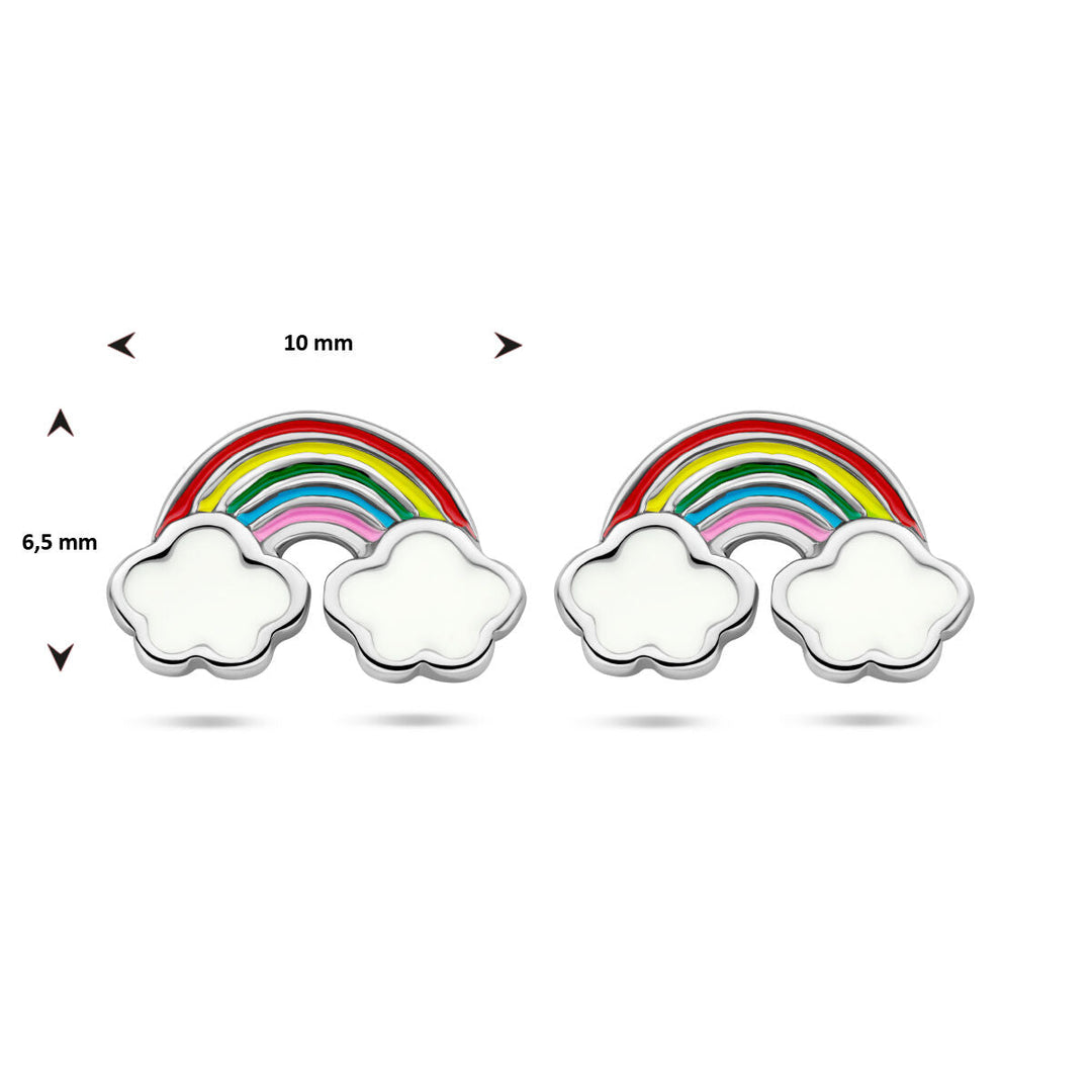 Ohrstecker Regenbogen Silber rhodiniert