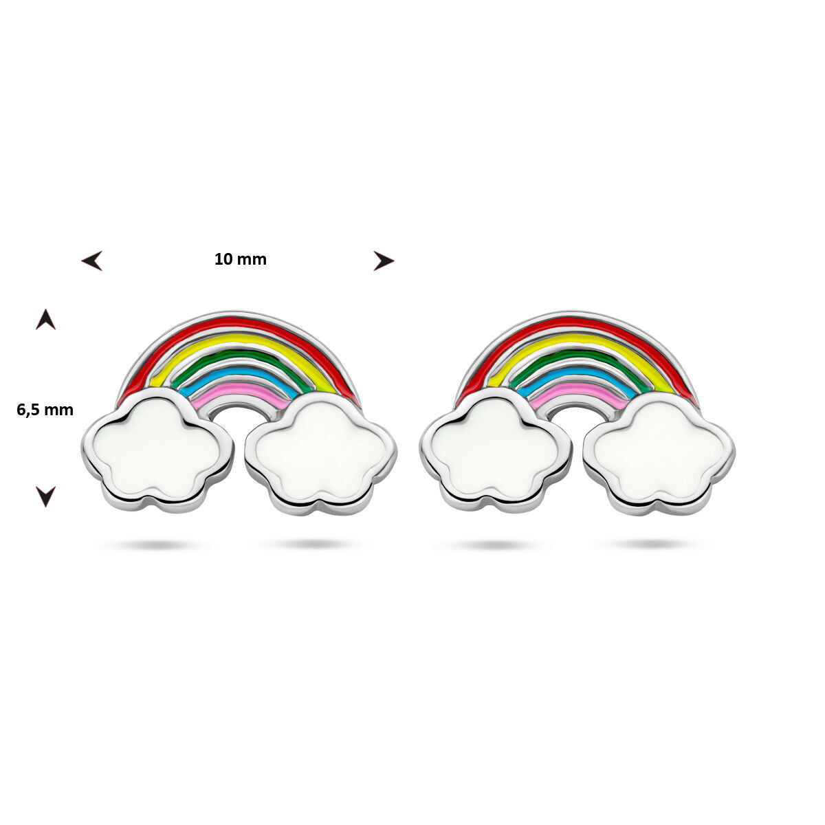 Ohrstecker Regenbogen Silber rhodiniert