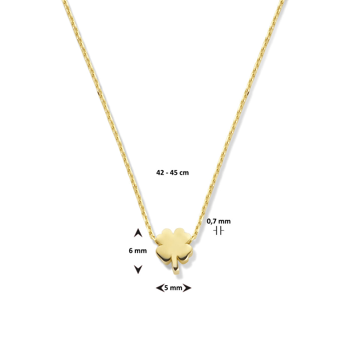 Gold Damenhalskette Kleeblatt 14K