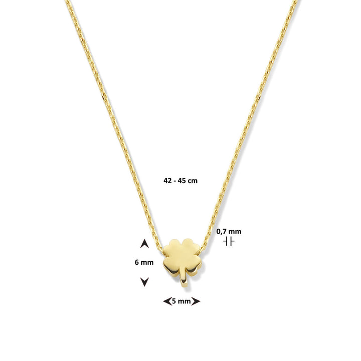Gold Damenhalskette Kleeblatt 14K