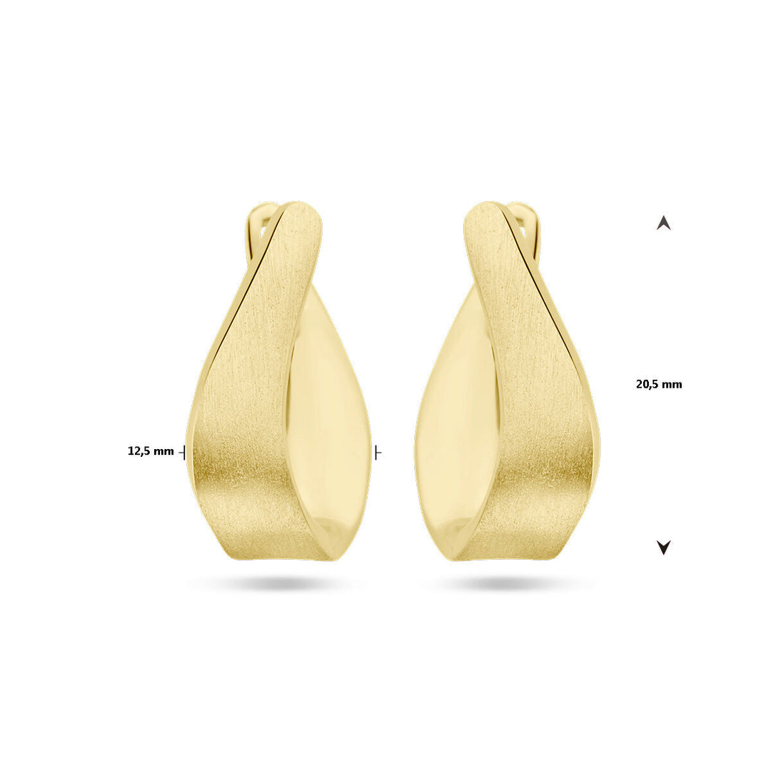 Pop-up-Ohrringe Poly/Matt 14K Gelbgold