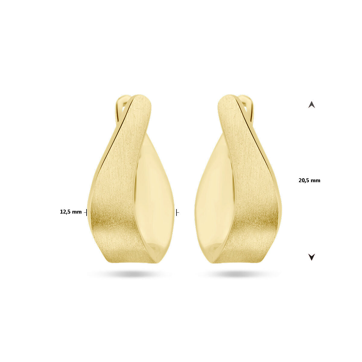 Pop-up-Ohrringe Poly/Matt 14K Gelbgold