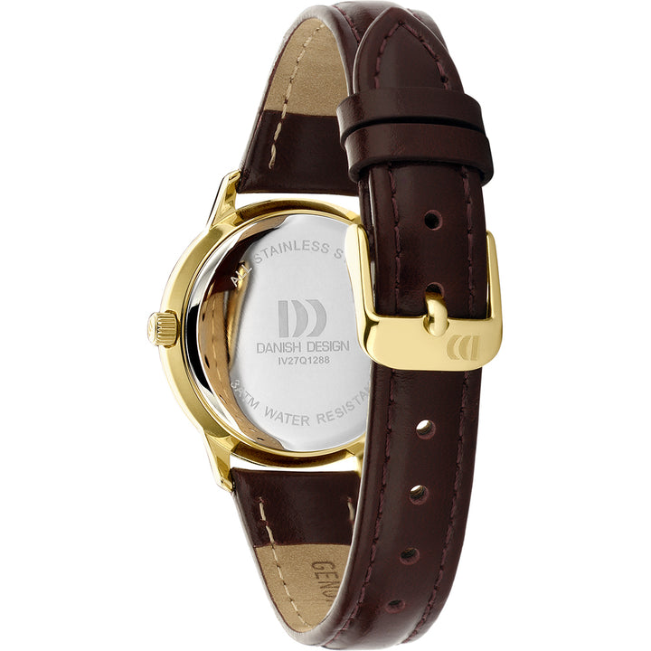 Dänische Design-Damenuhr mit burgunderfarbenem Zifferblatt – IV27Q1288