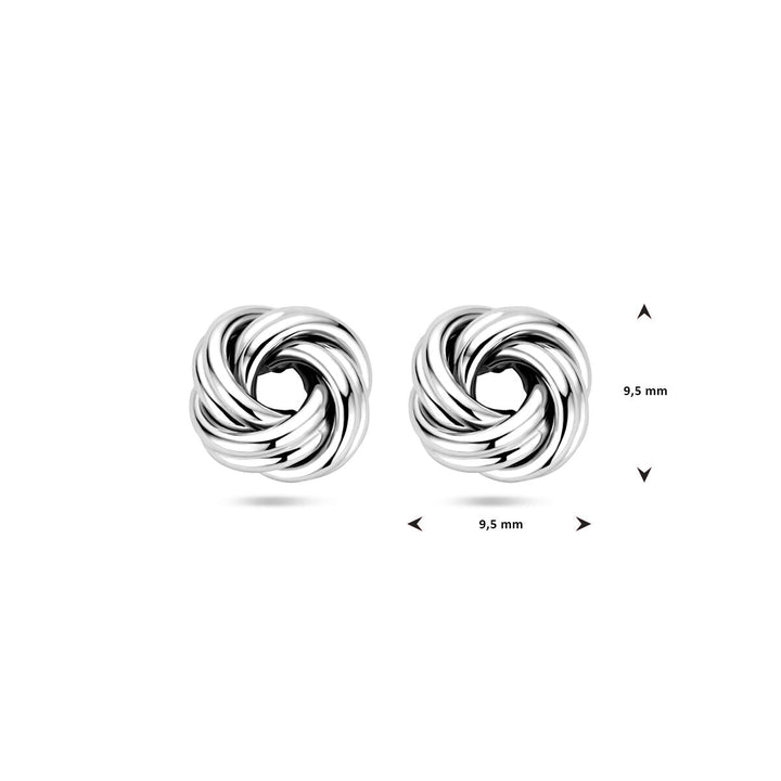 Ohrstecker Knopf Silber rhodiniert