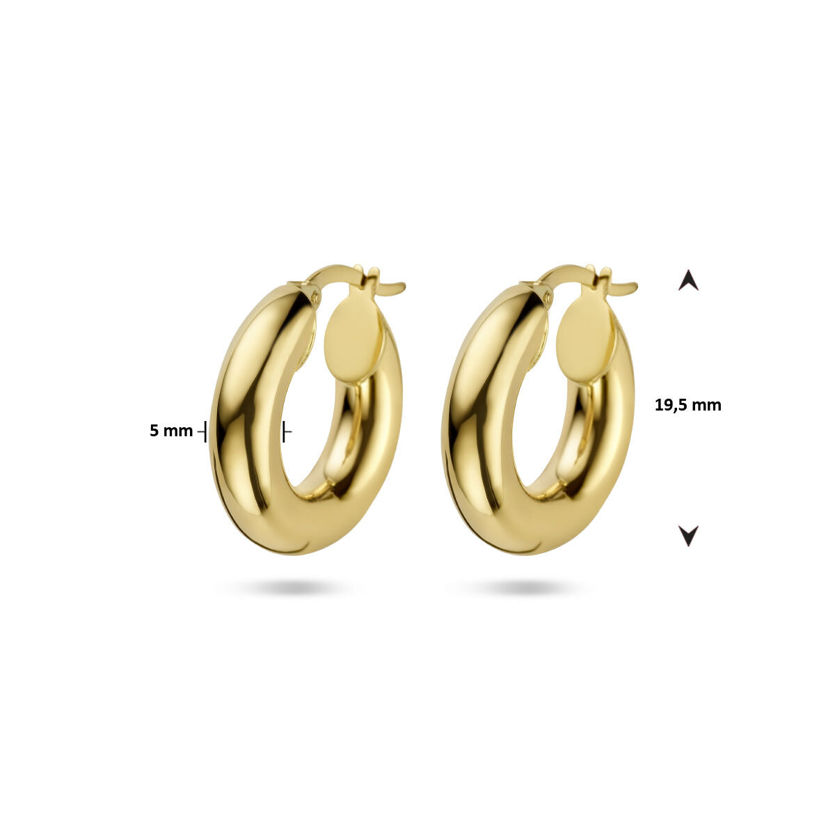 Ohrringe 5,0 mm Rundrohr 14K Gelbgold