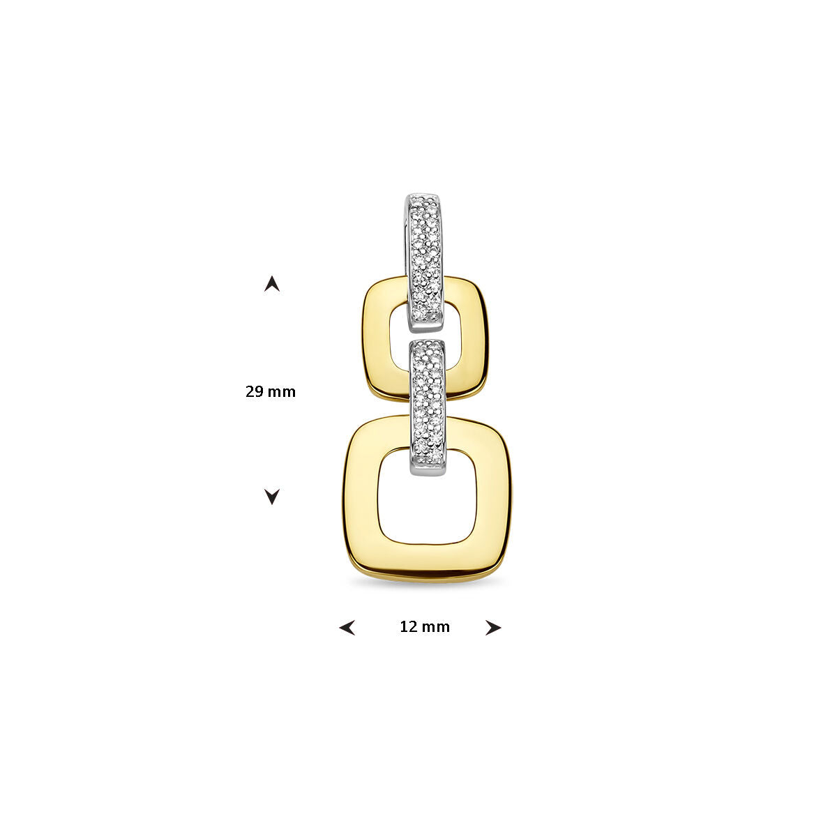 Anhänger-Gliederdiamant 0,13 ct h si 14K Bicolor-Gold gelb/weiß