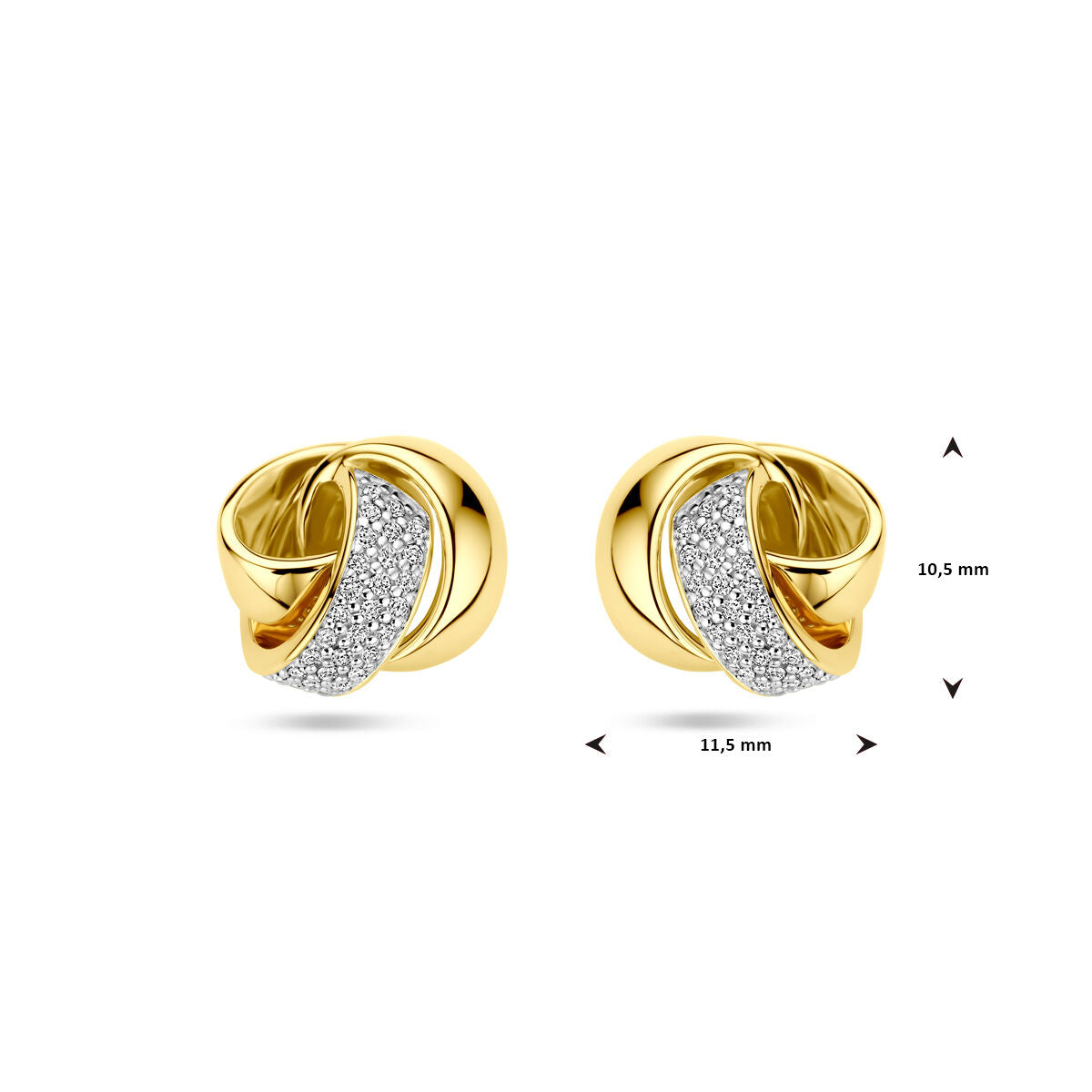 Ohrstecker Knopf Diamant 0,19 ct (2x 0,095 ct) H SI 14K Gelbgold