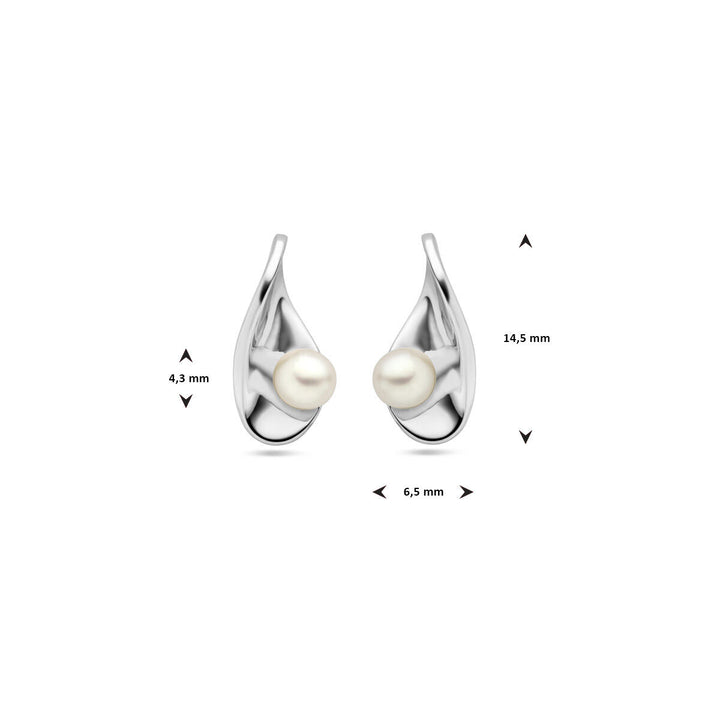 Ohrstecker Perlsilber rhodiniert
