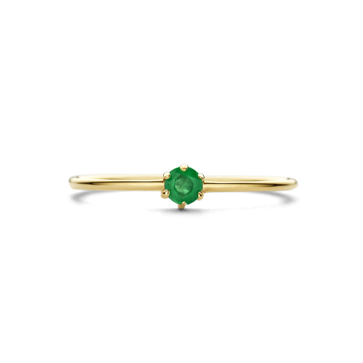 Ring mit Geburtsstein Smaragd 14. Mai Gelbgold