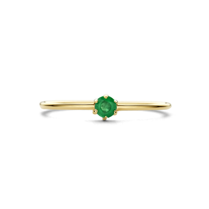 Ring mit Geburtsstein Smaragd 14. Mai Gelbgold