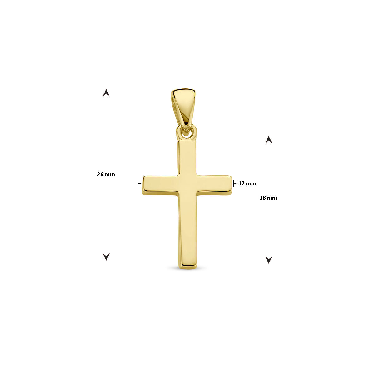 Anhänger Kreuz 14K Gelbgold