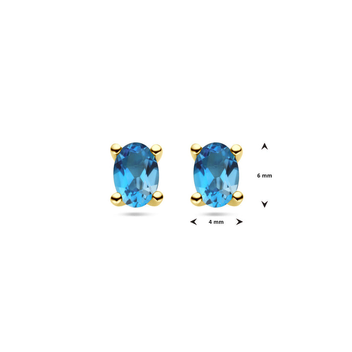 Ohrstecker London Blue Topas 14K Gelbgold