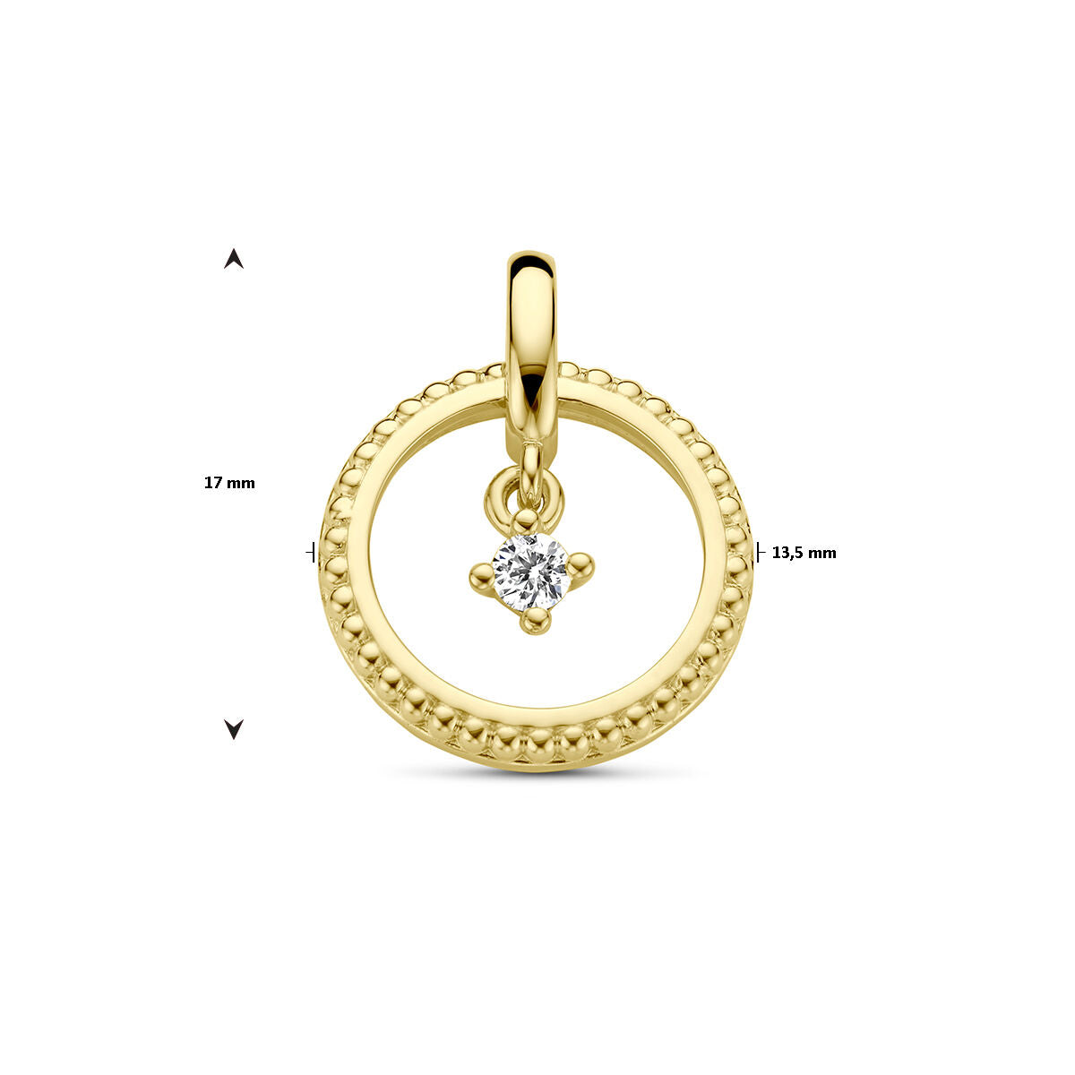 Anhänger Kreis Diamant 0,06 ct H SI 14 K Gelbgold