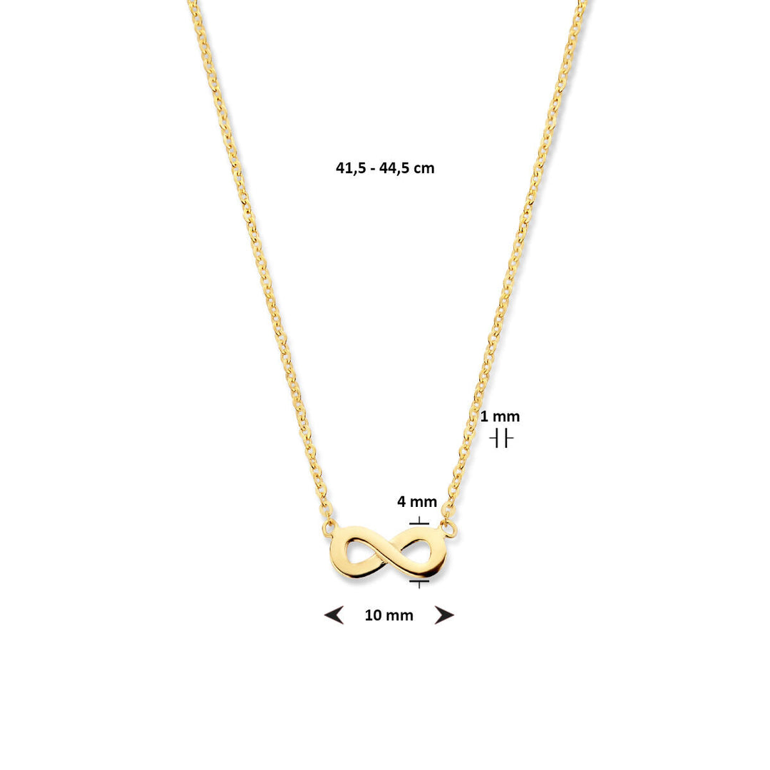 Halskette Unendlichkeit 41,5 - 44,5 cm 14K Gelbgold