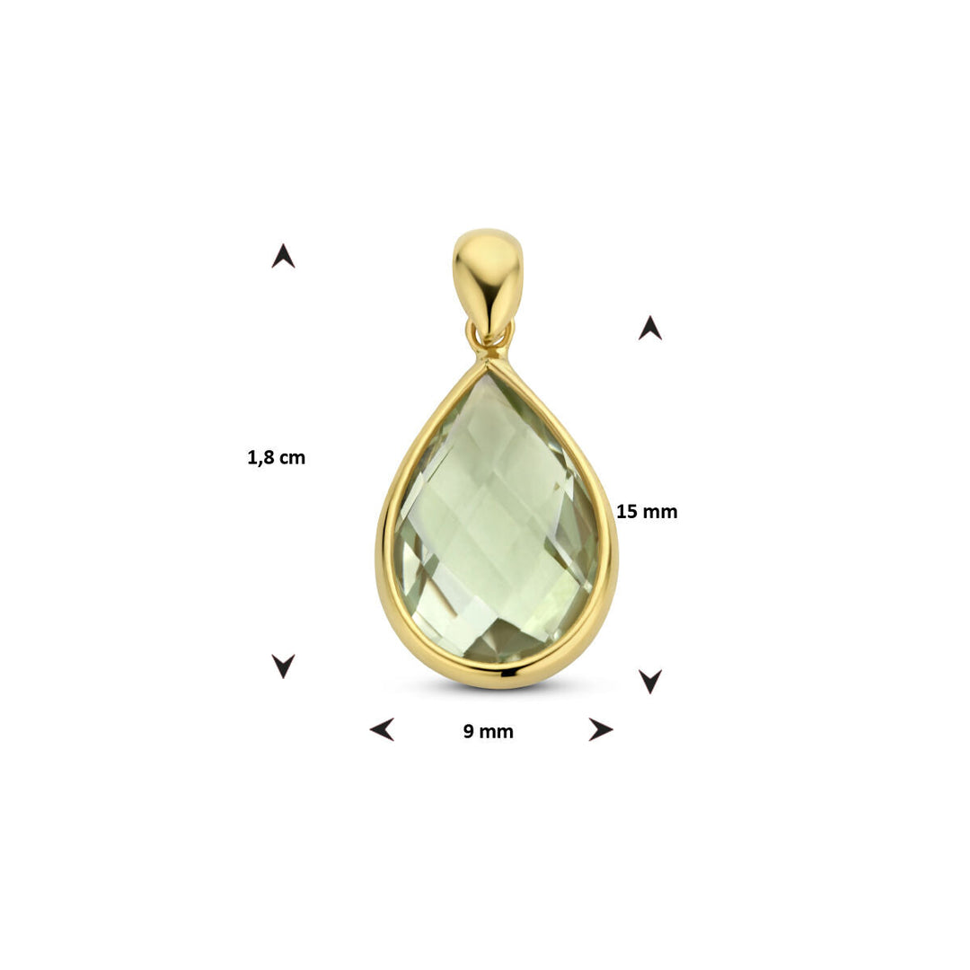Anhänger grüner Amethyst 14K Gelbgold