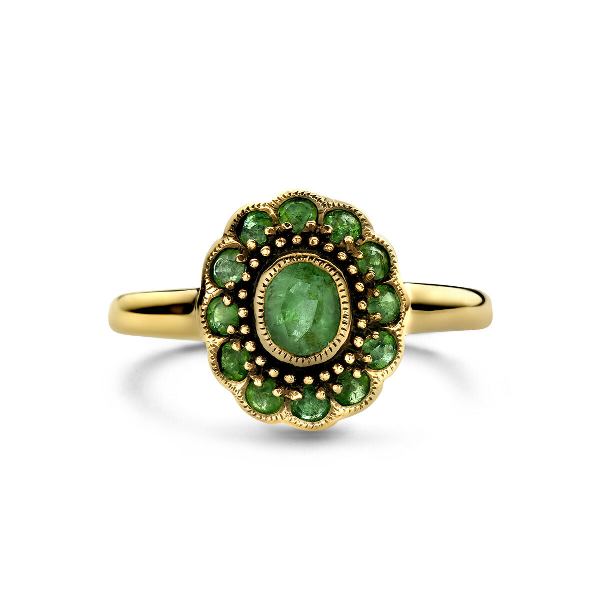 Smaragdring 14K Gelbgold