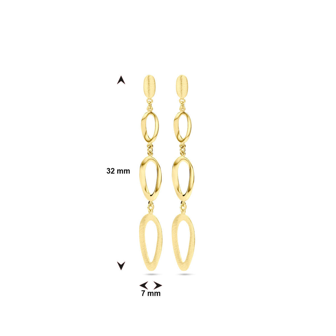 Ohrringe poliert/matt 14K Gelbgold