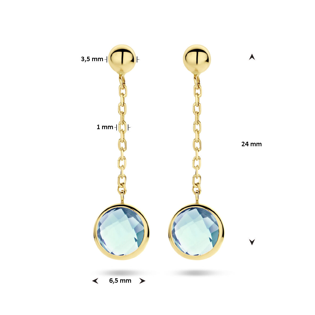 Ohrringe Topas 14K Gelbgold