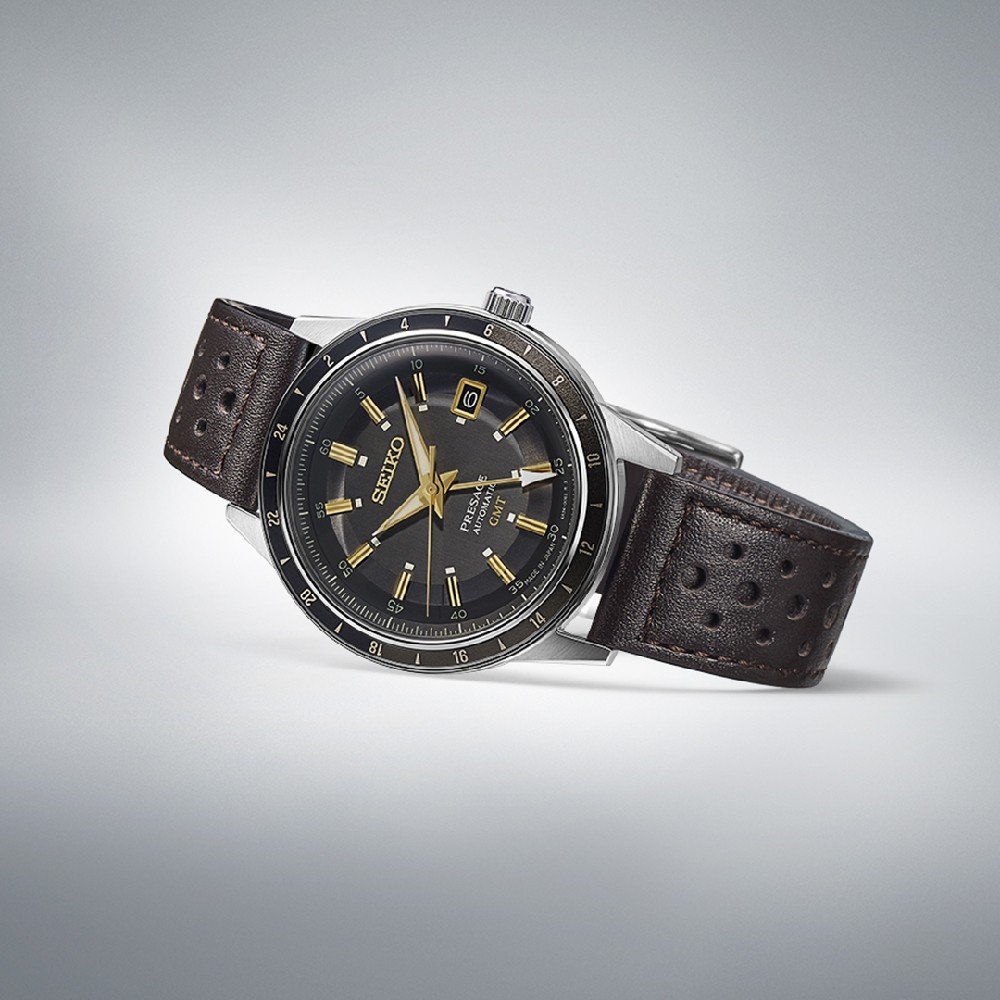 Het Seiko Presage herenhorloge SSK013J1 heeft een elegante leren band en een automatisch uurwerk.