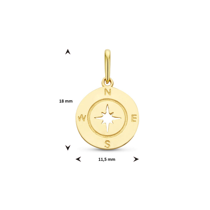 Anhänger Kompass 14K Gelbgold