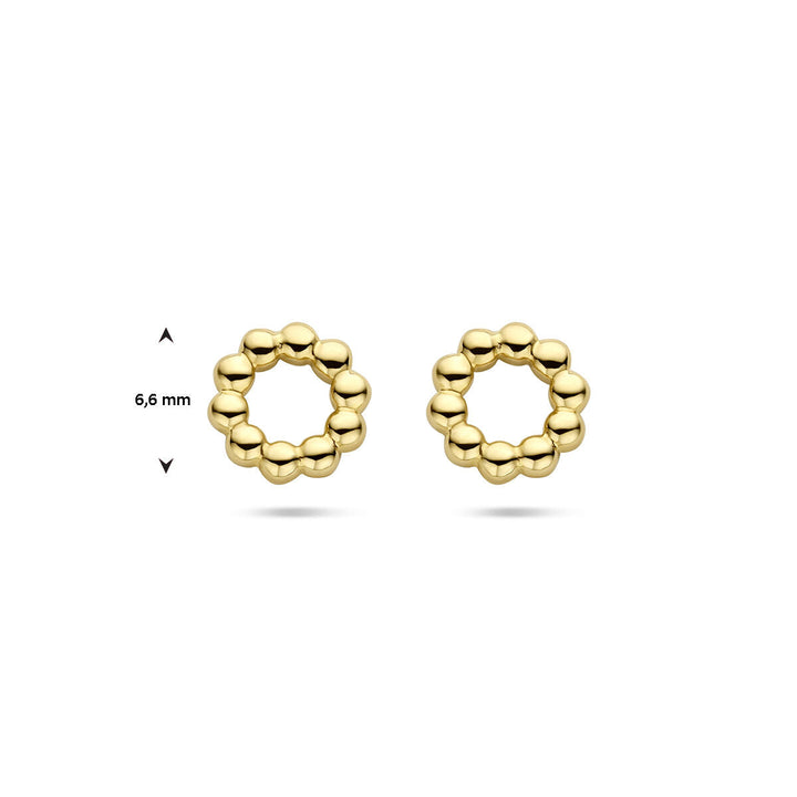Ohrstecker Kreis Kugeln 14K Gelbgold