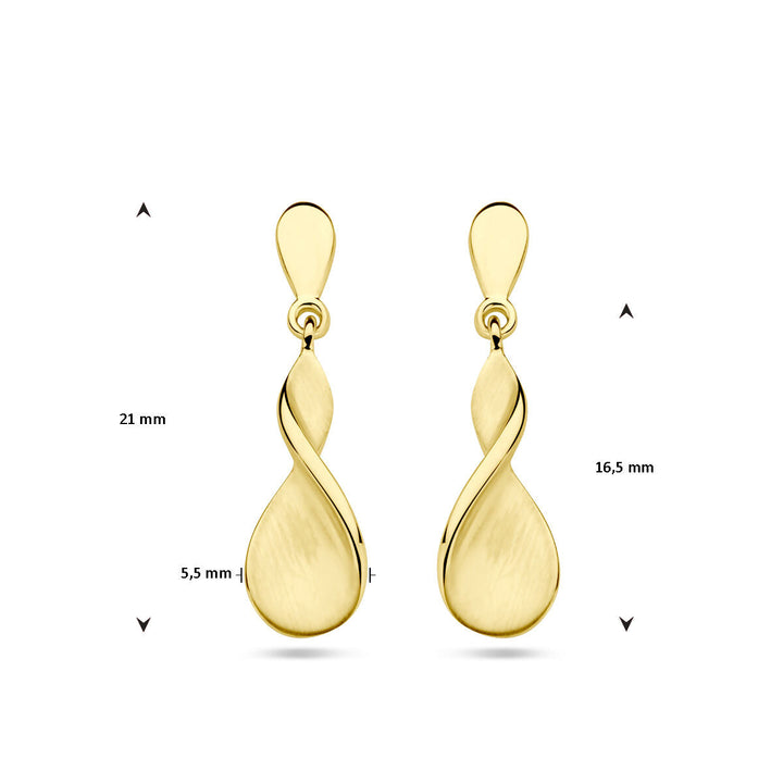 Ohrringe poliert/matt 14K Gelbgold